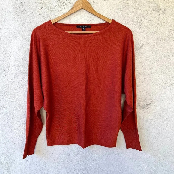 Cyrus Boat Neck Sweater Orange Rust Size XS - Picture 1 of 7
